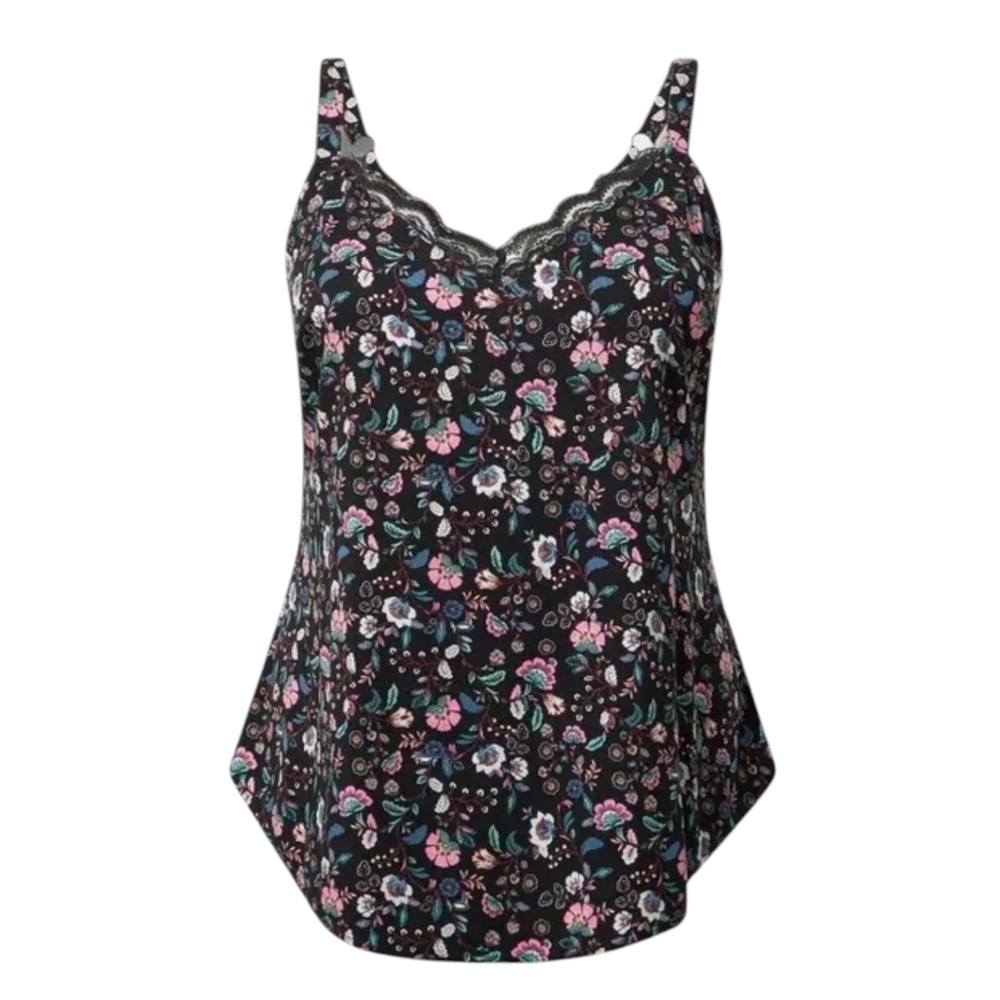 NWT TORRID Floral Lace Trim Tank Top